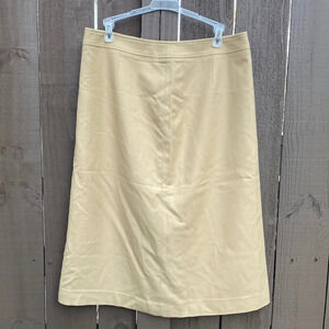 Vintage Crocodile 100% wool midi skirt in color camel